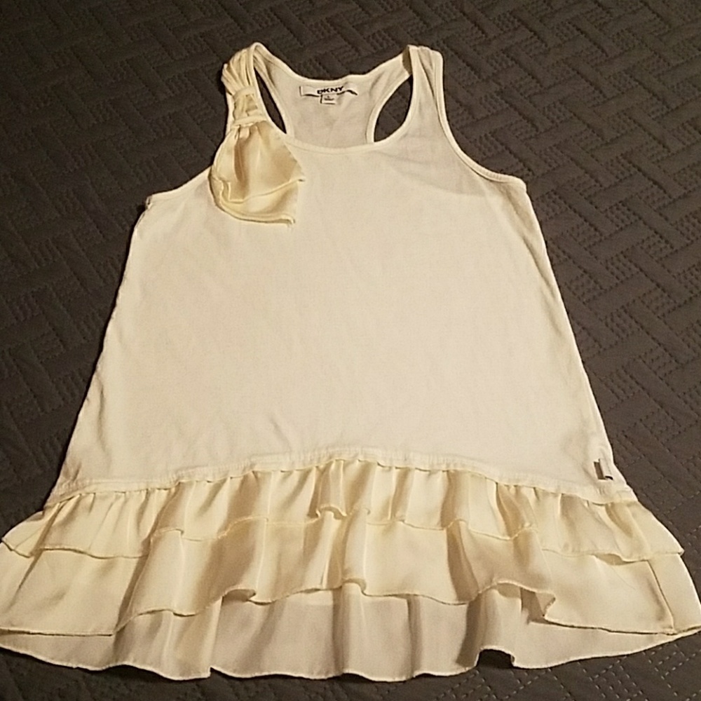 DKNY Girls Layered Ruffle Tank Size L